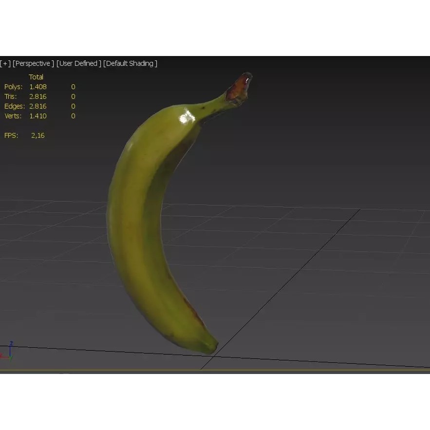 Banana 3D Model – Low Poly Game Asset, FBX, PBR Textures - View 4