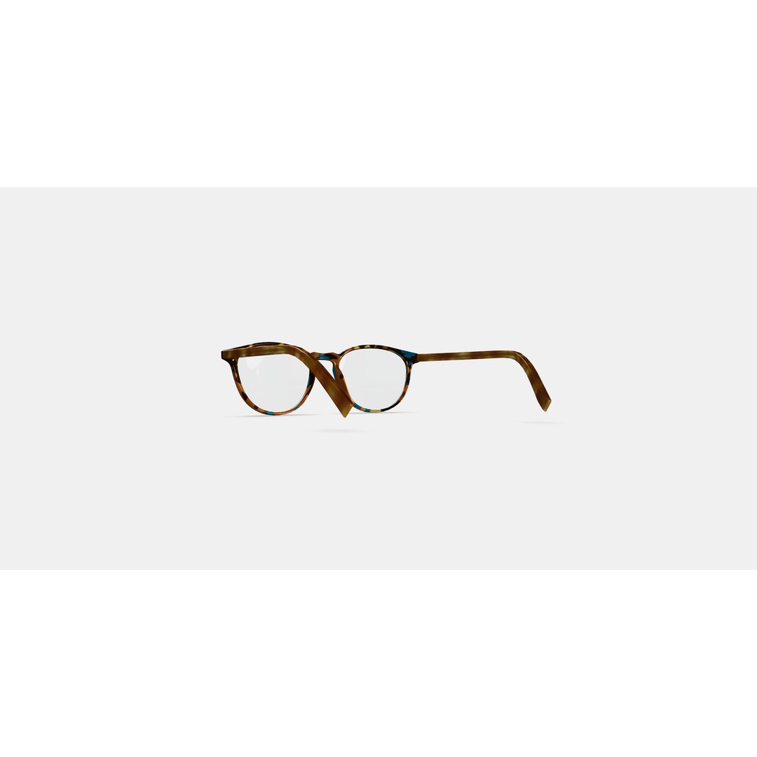 Butler Low Bridge Fit Eyeglasses 3D Model – Teal Tortoise, PBR Textures
