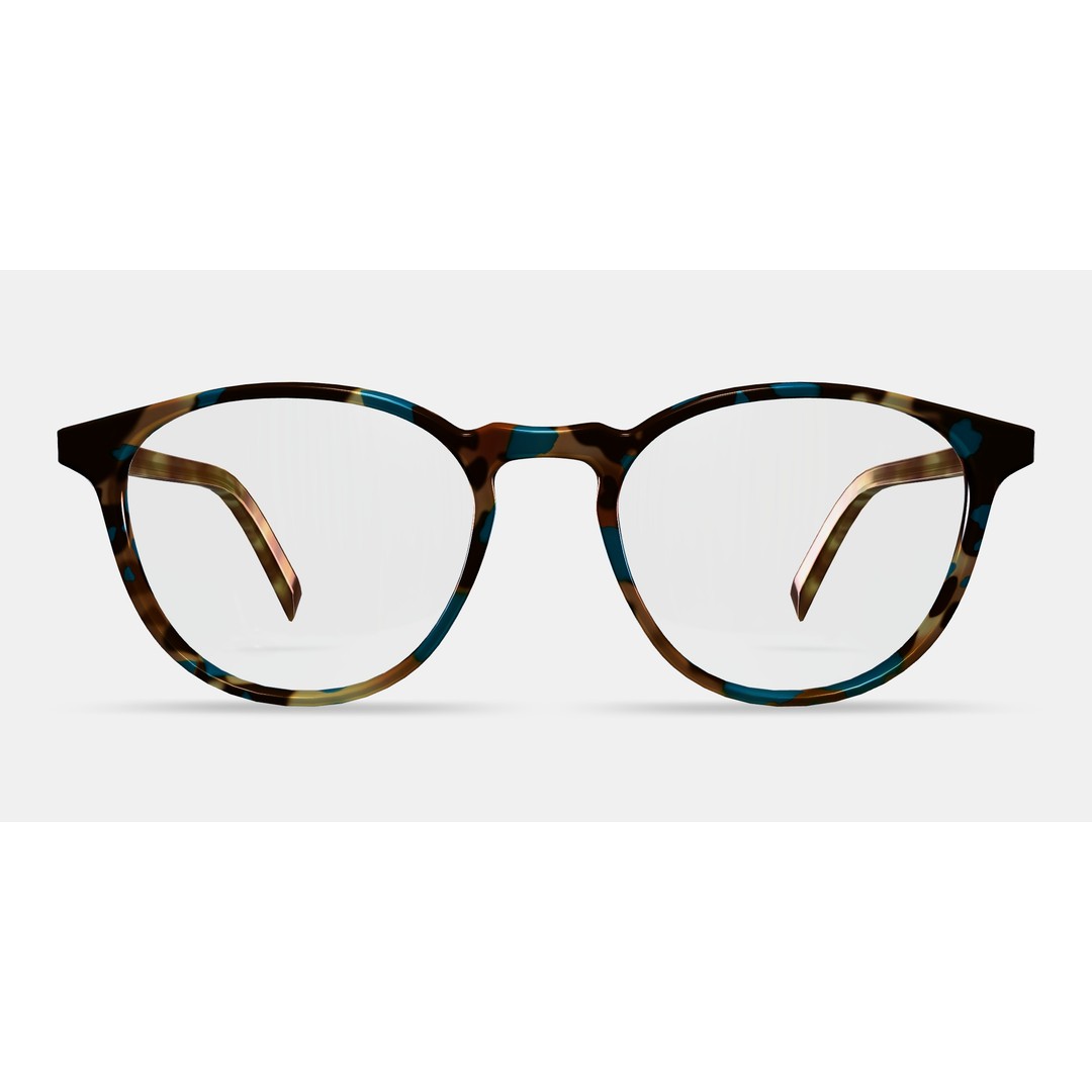 Butler Low Bridge Fit Eyeglasses 3D Model – Teal Tortoise, PBR Textures - View 12