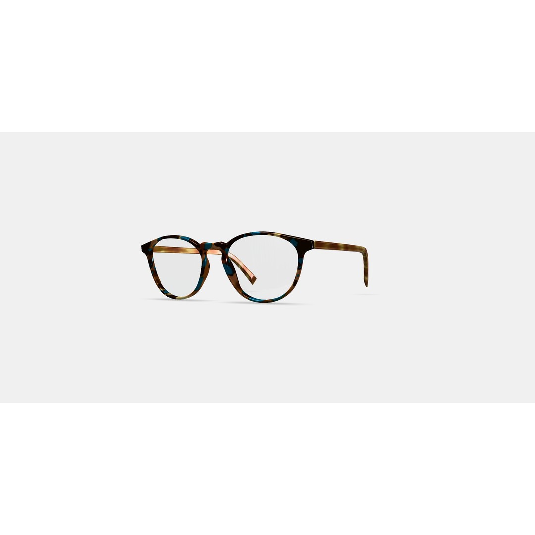 Butler Low Bridge Fit Eyeglasses 3D Model – Teal Tortoise, PBR Textures - View 13