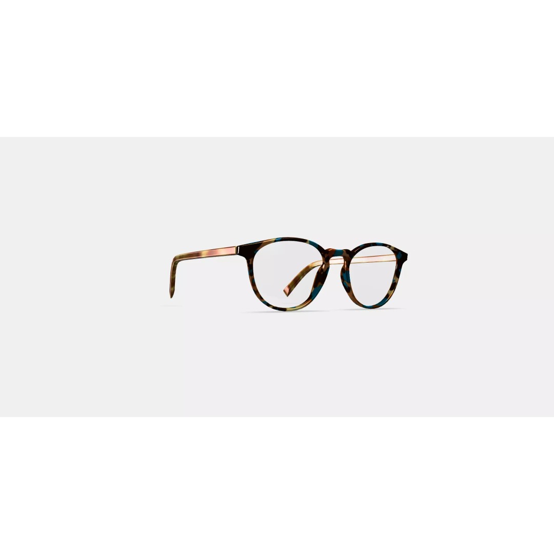 Butler Low Bridge Fit Eyeglasses 3D Model – Teal Tortoise, PBR Textures - View 2