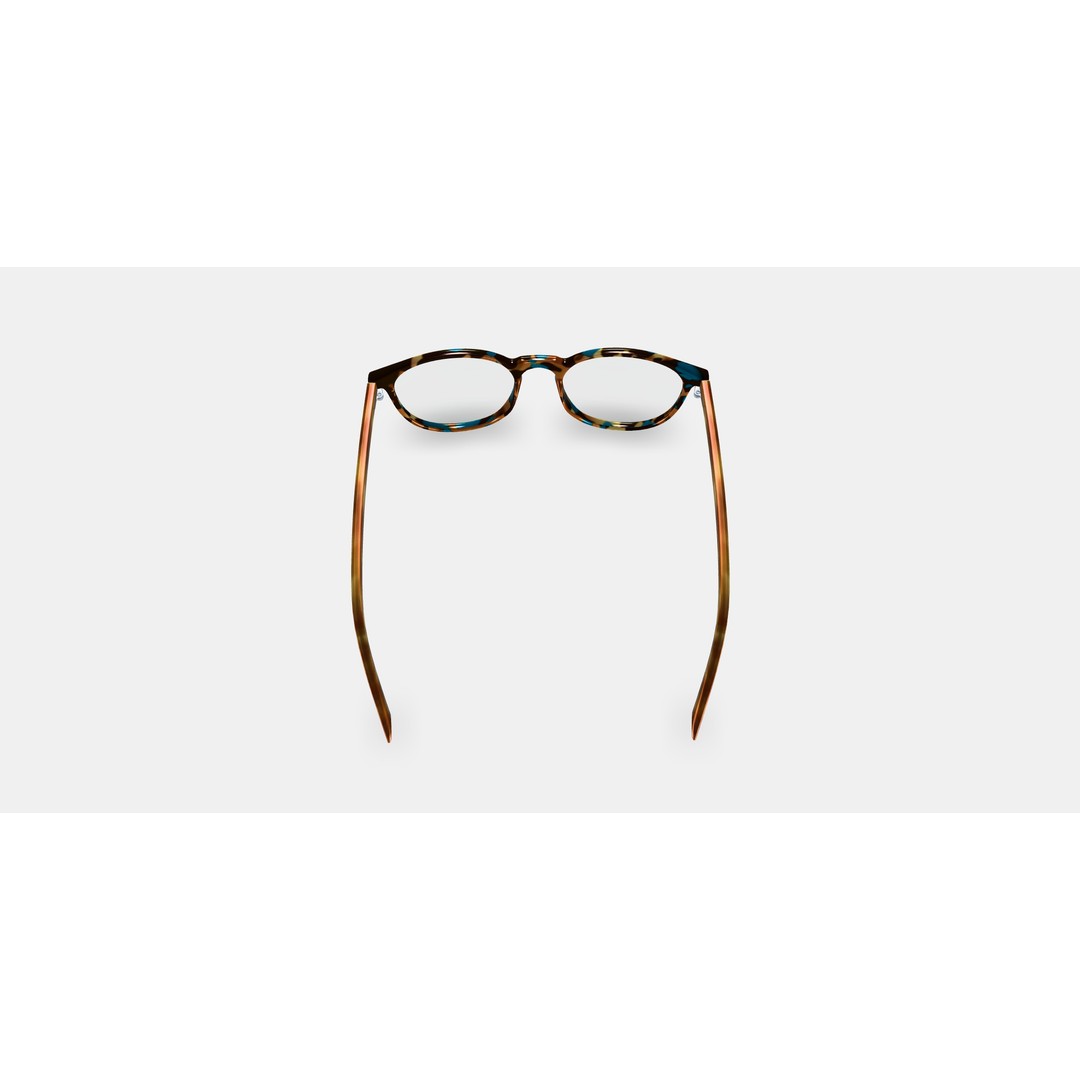 Butler Low Bridge Fit Eyeglasses 3D Model – Teal Tortoise, PBR Textures - View 4