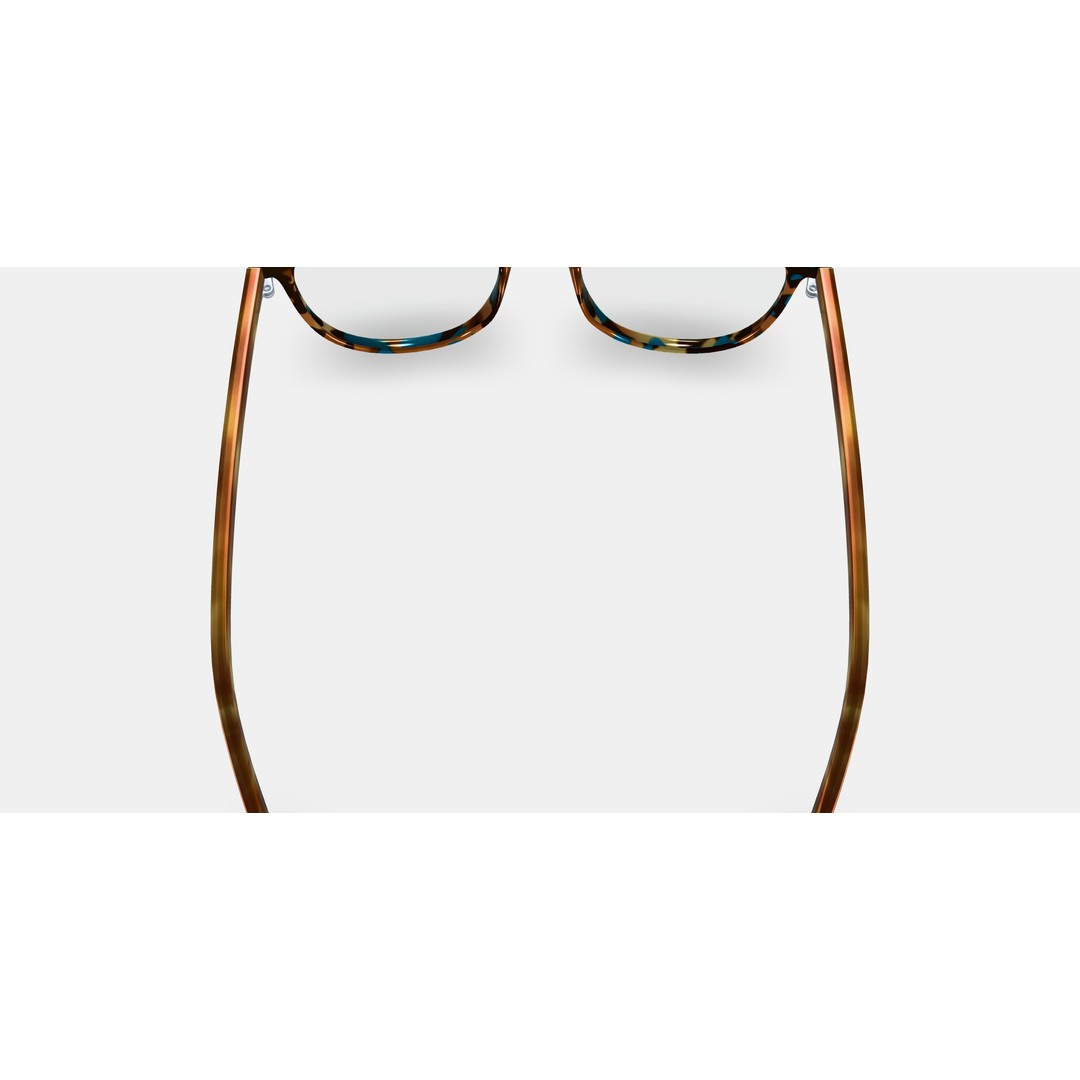 Butler Low Bridge Fit Eyeglasses 3D Model – Teal Tortoise, PBR Textures - View 5