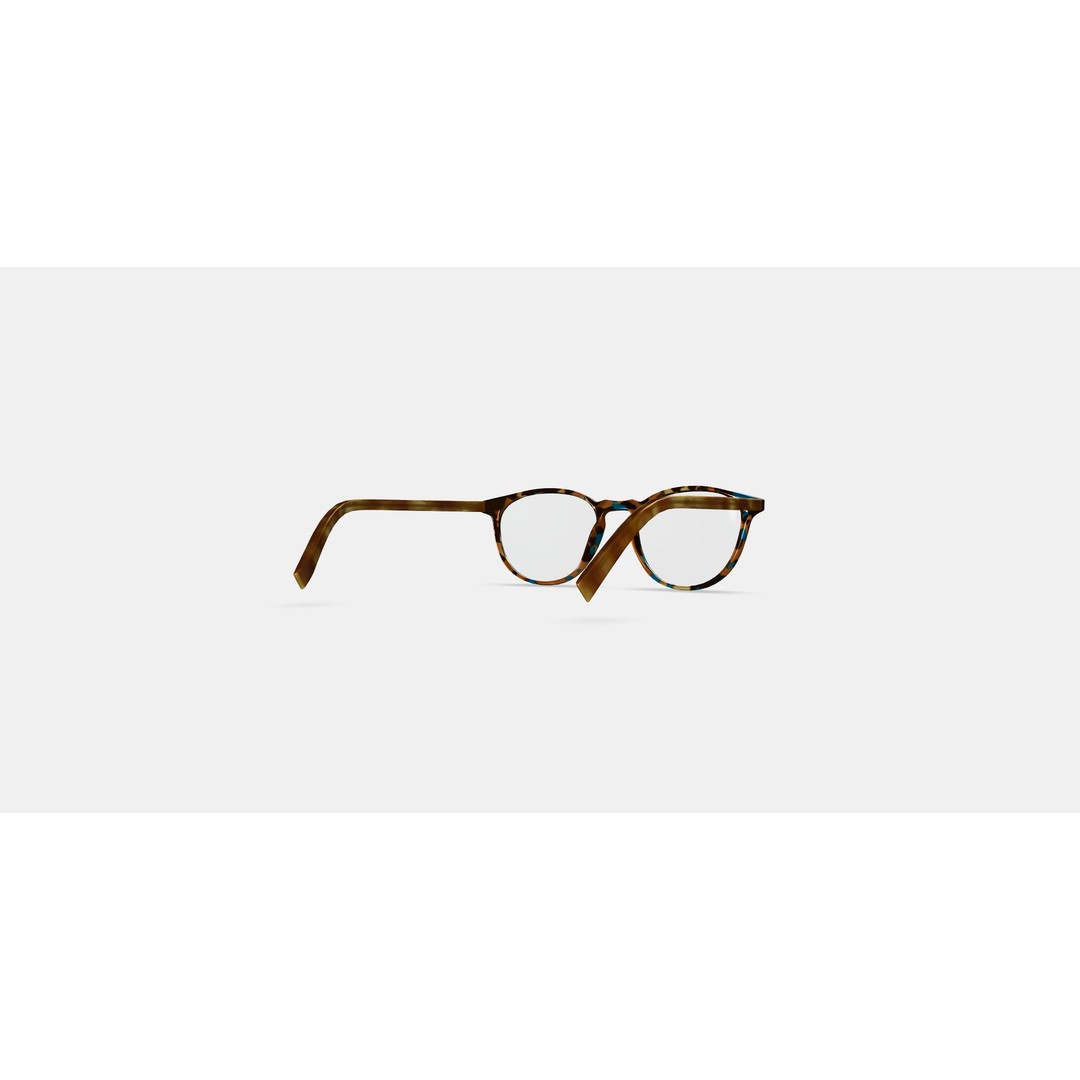 Butler Low Bridge Fit Eyeglasses 3D Model – Teal Tortoise, PBR Textures - View 6