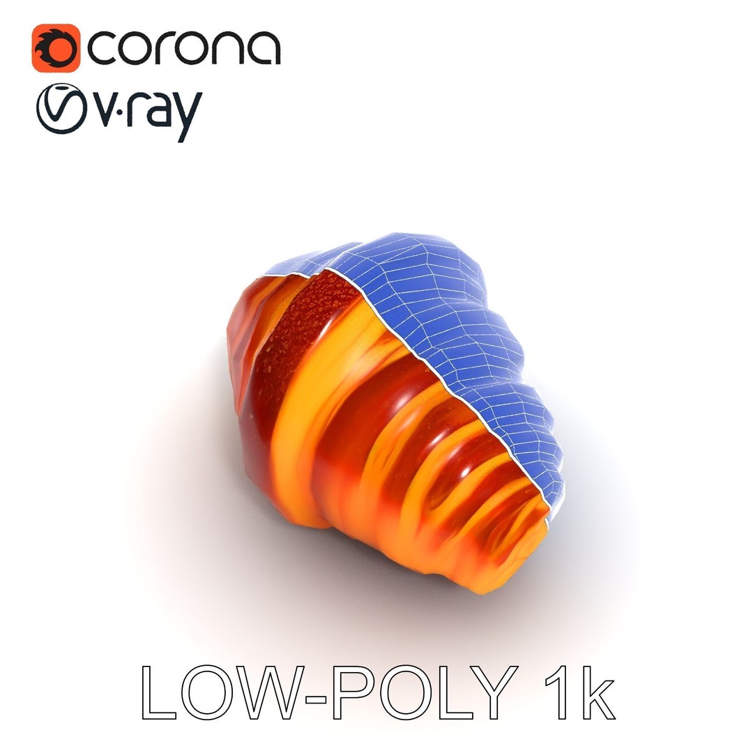 Realistic Croissant 3D Model – Low Poly PBR Asset, FBX - View 16