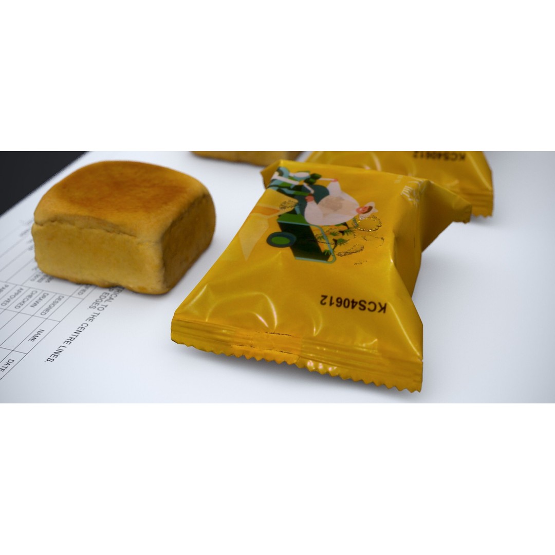 Pineapple Moon Cake 3D Model – Realistic Food Asset, FBX & OBJ - View 6
