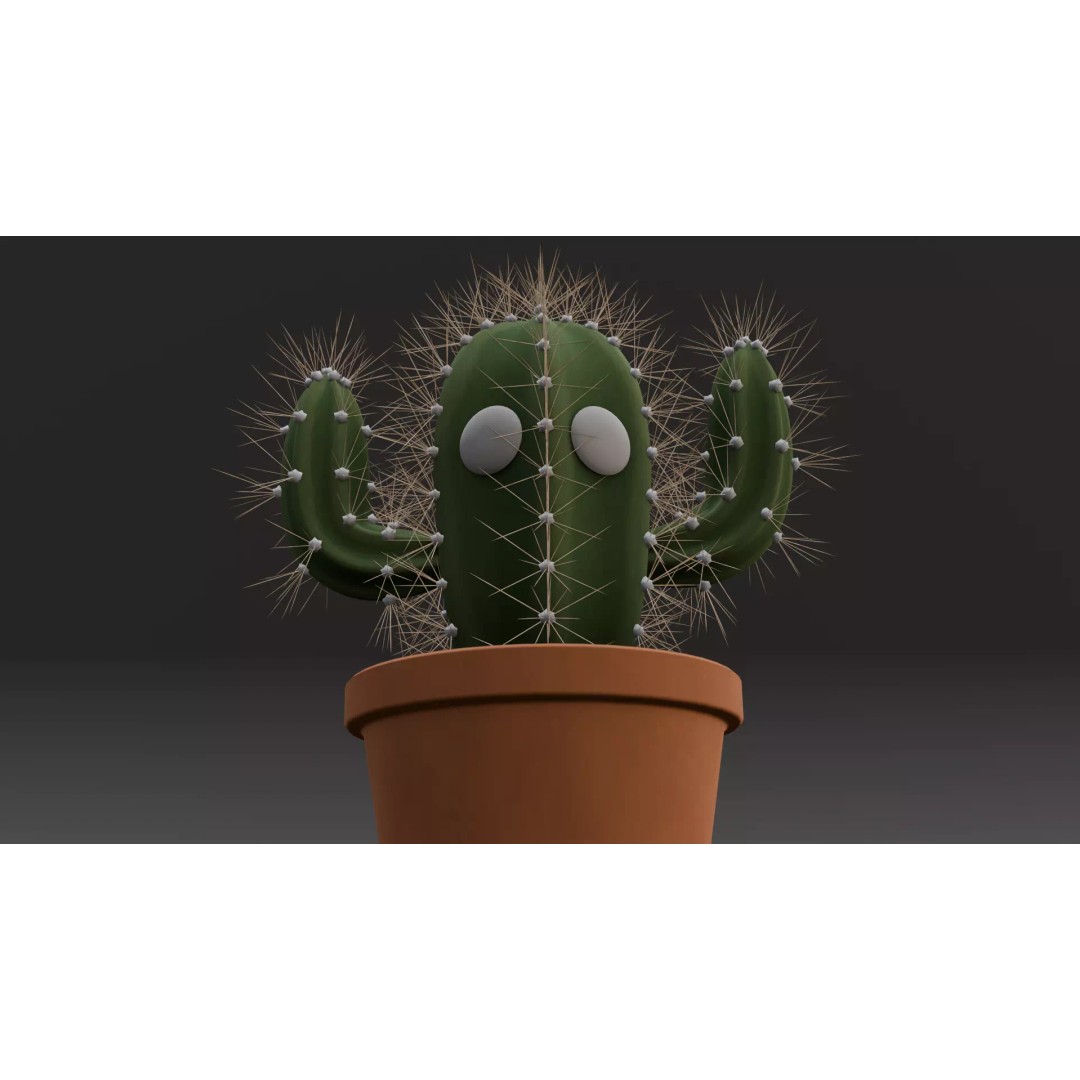 Cactus 3D Model – Low Poly PBR Asset for Games and Animation - View 2