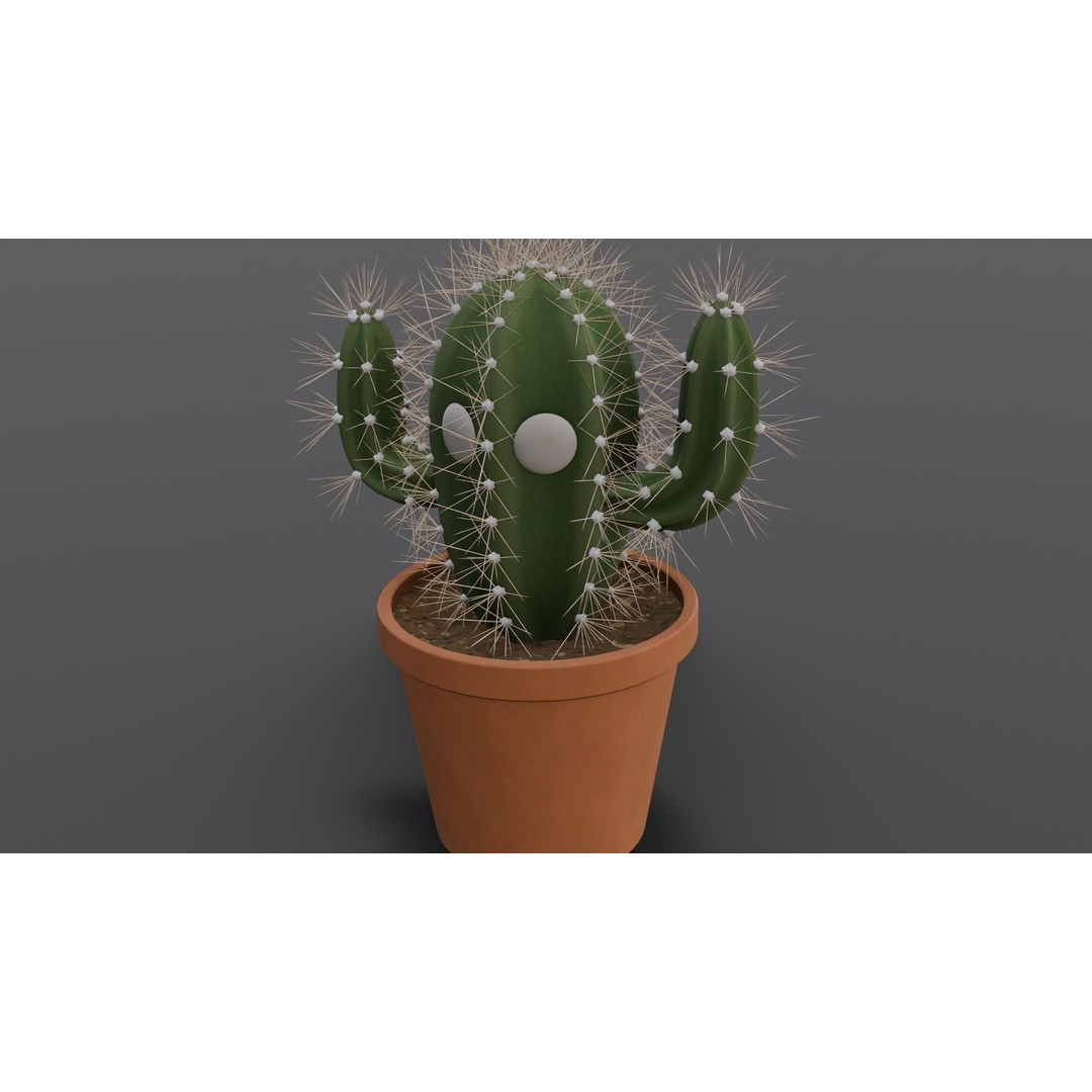 Cactus 3D Model – Low Poly PBR Asset for Games and Animation - View 8