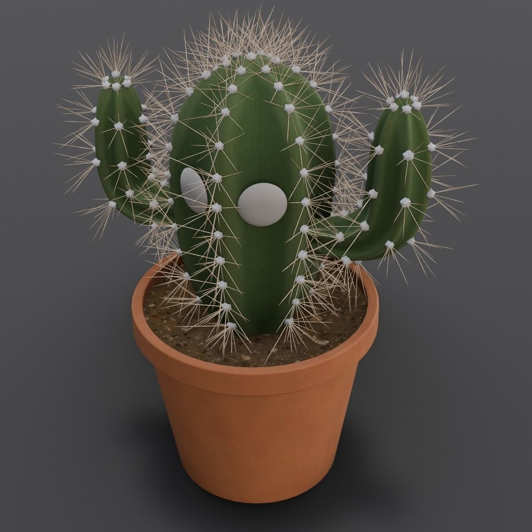 Cactus 3D Model – Low Poly PBR Asset for Games and Animation - View 9