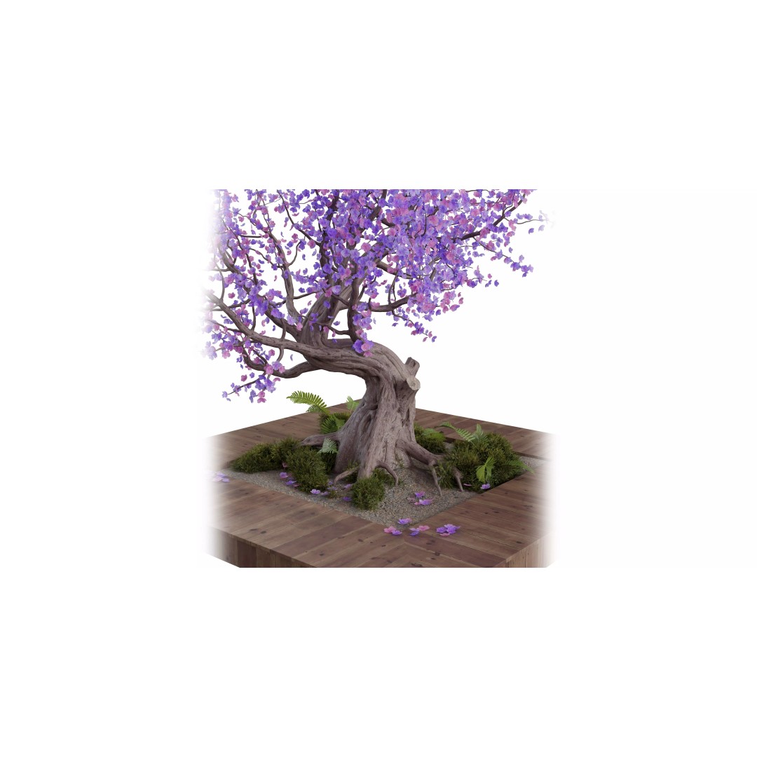 Flowering Fantasy Bonsai Tree 3D Model – PBR Textured Asset for Archviz - View 5