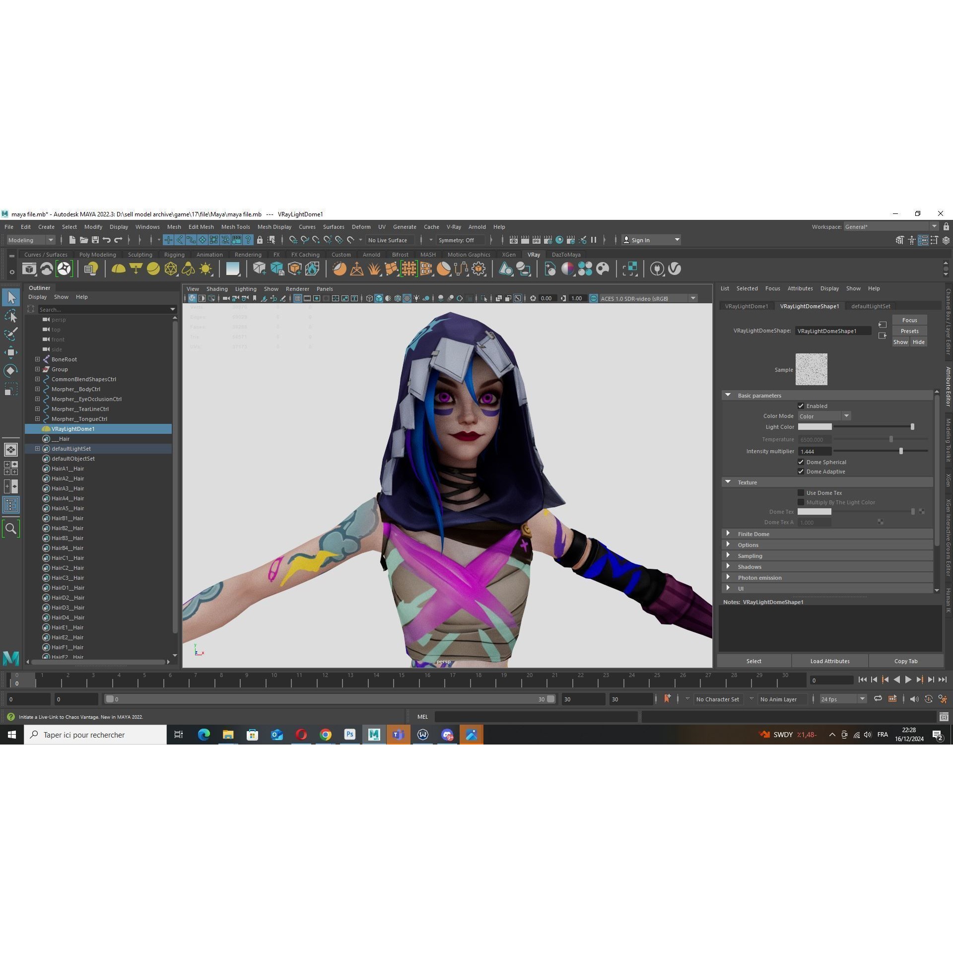 Arcane Prodigy Jinx - Low-Poly Game-Ready 3D Model - View 19