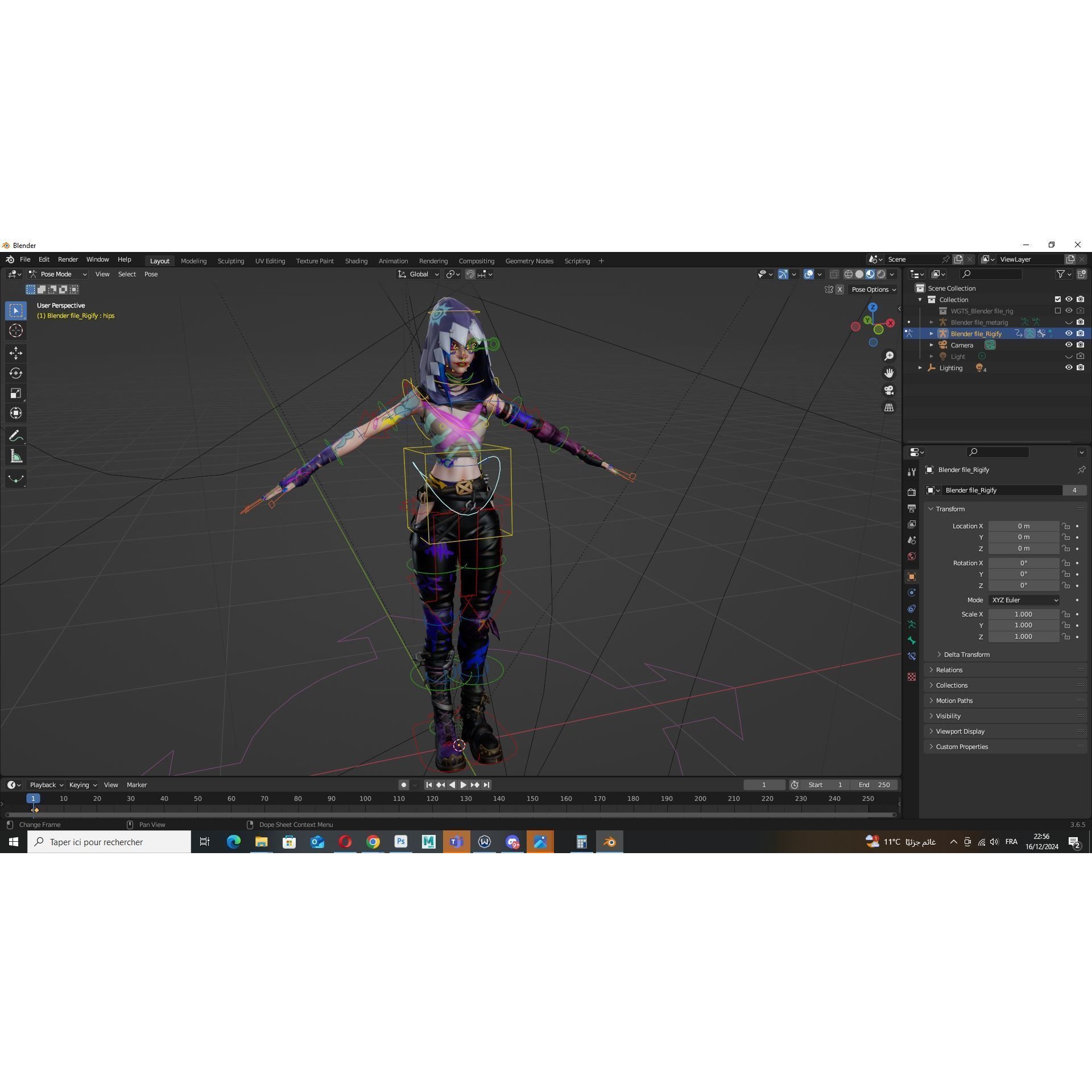 Arcane Prodigy Jinx - Low-Poly Game-Ready 3D Model - View 20