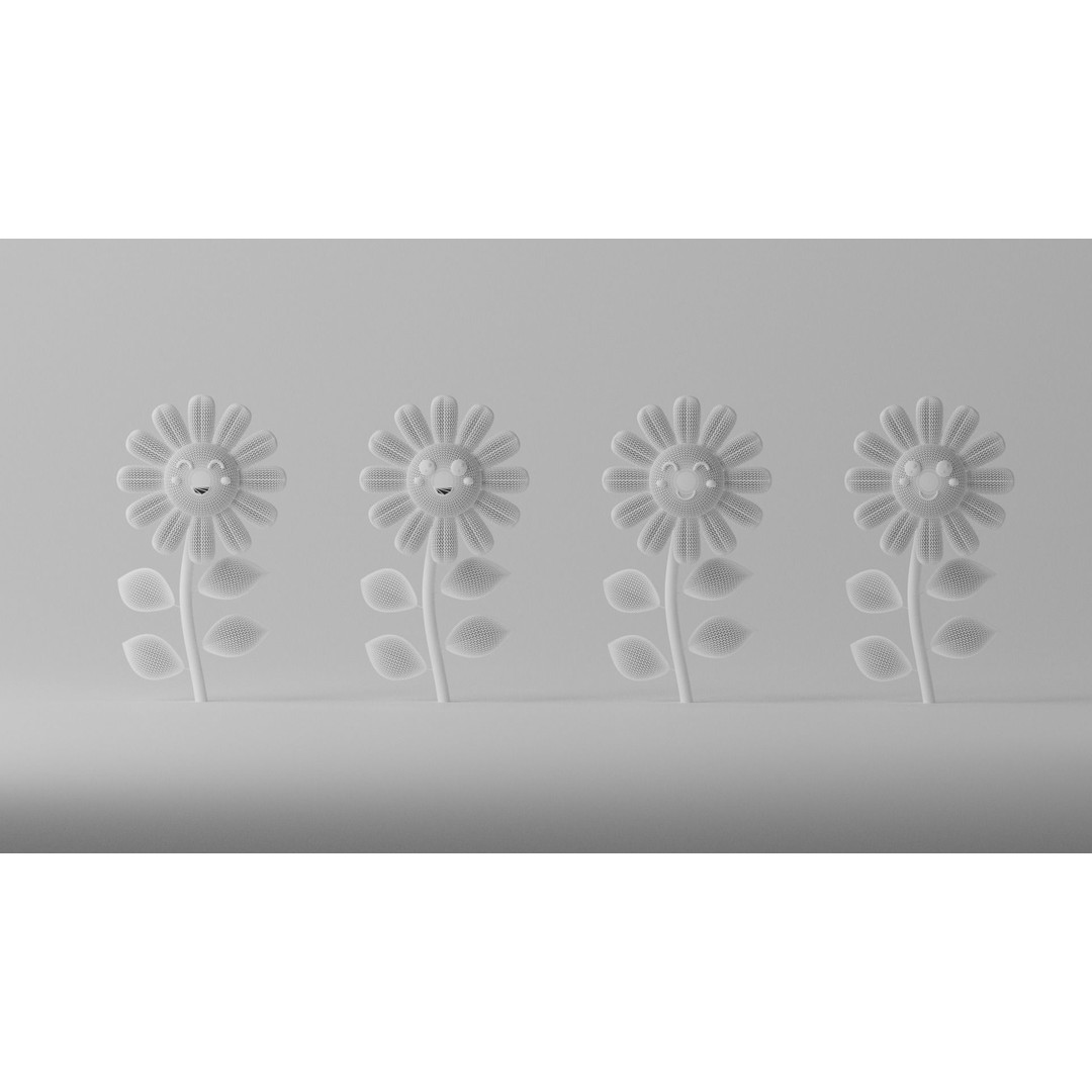 Cartoon Cute Sunflower 3D Model – Stylized Flora Collection, PBR Textures - View 8