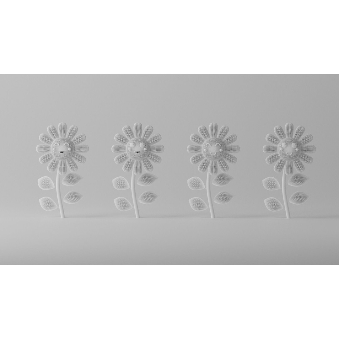 Cartoon Cute Sunflower 3D Model – Stylized Flora Collection, PBR Textures - View 9