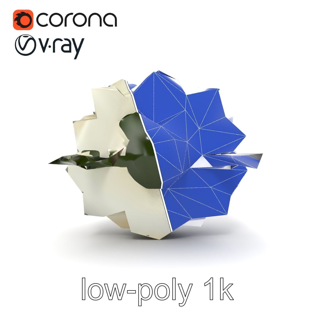 White Ranunculus Flower 3D Model – Low Poly Botanical Pack, FBX - View 15