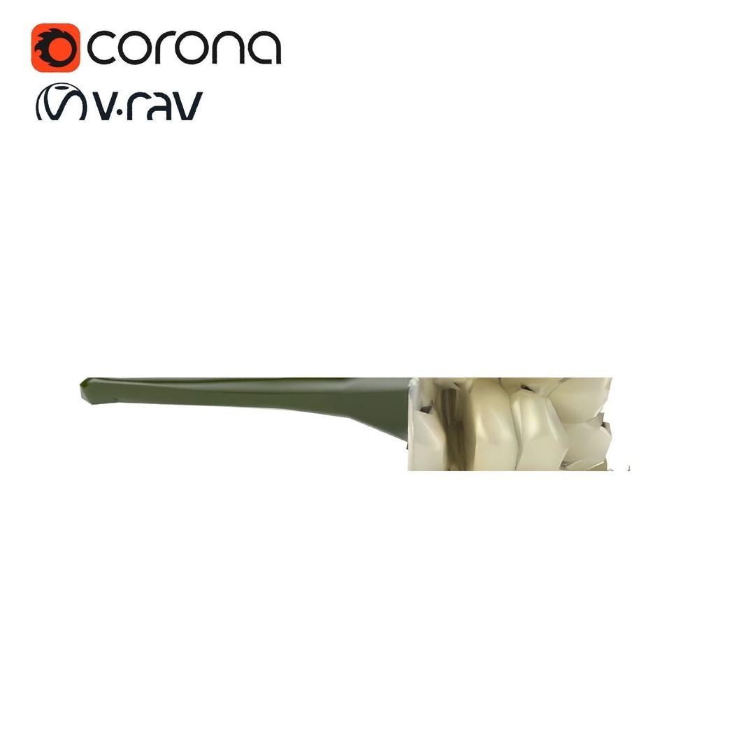White Ranunculus Flower 3D Model – Low Poly Botanical Pack, FBX - View 21