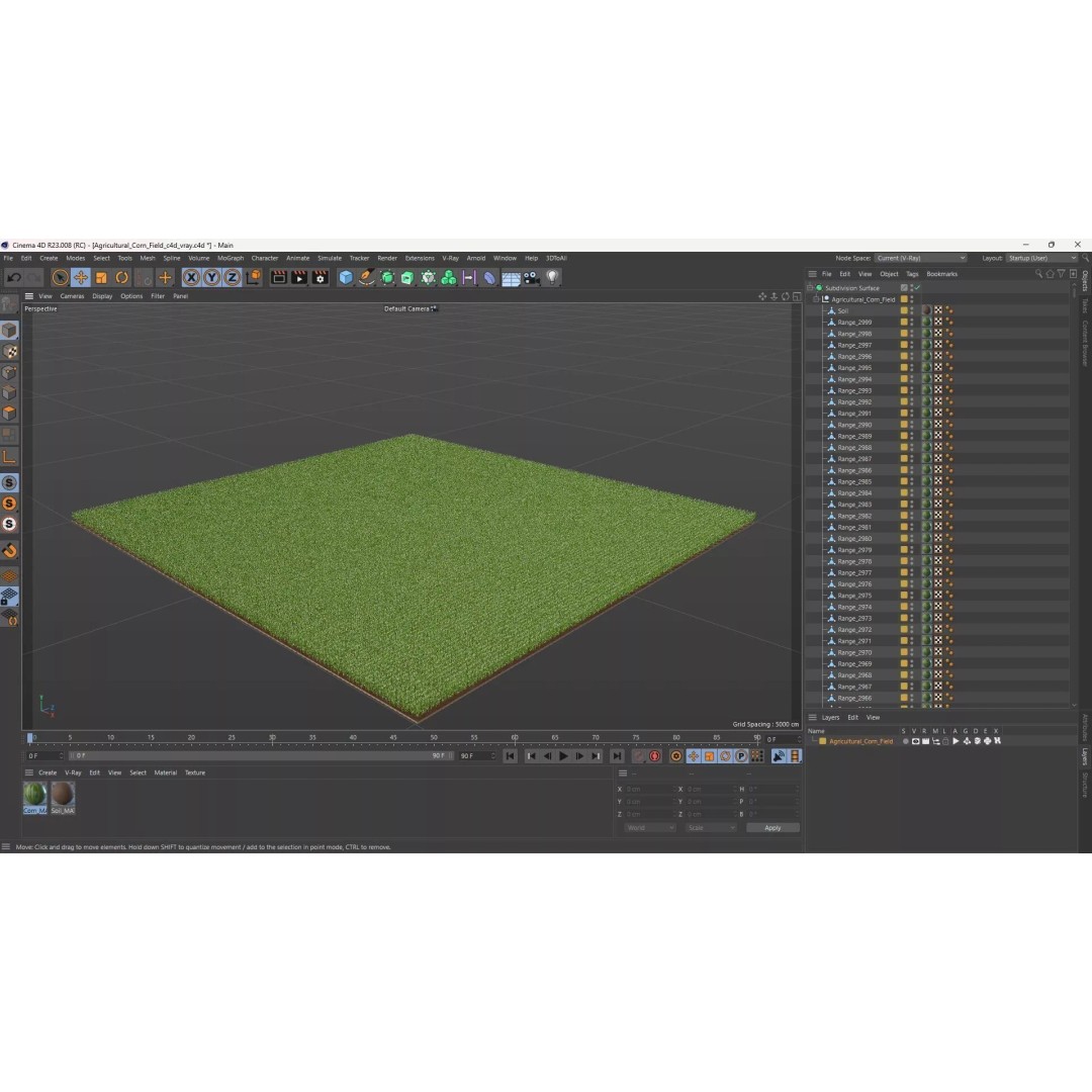 Agricultural Corn Field 3D Model – Realistic Landscape Asset, FBX