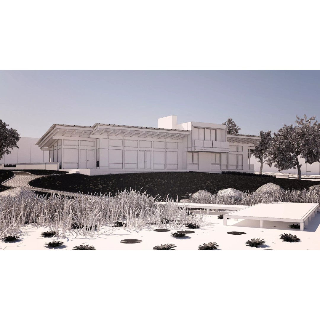 Wooden Lakeside House 3D Model – Modern Exterior Scene, FBX - View 15