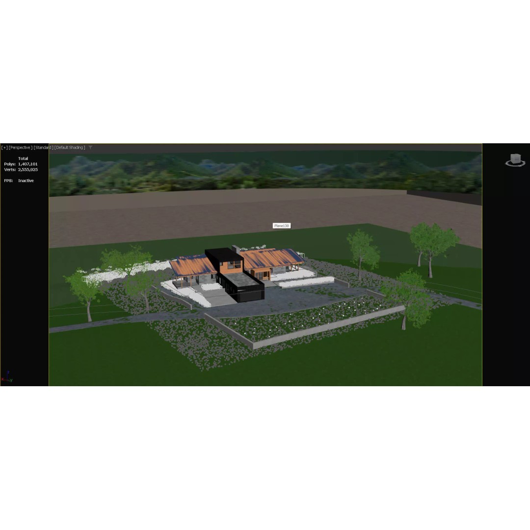 Wooden Lakeside House 3D Model – Modern Exterior Scene, FBX - View 18