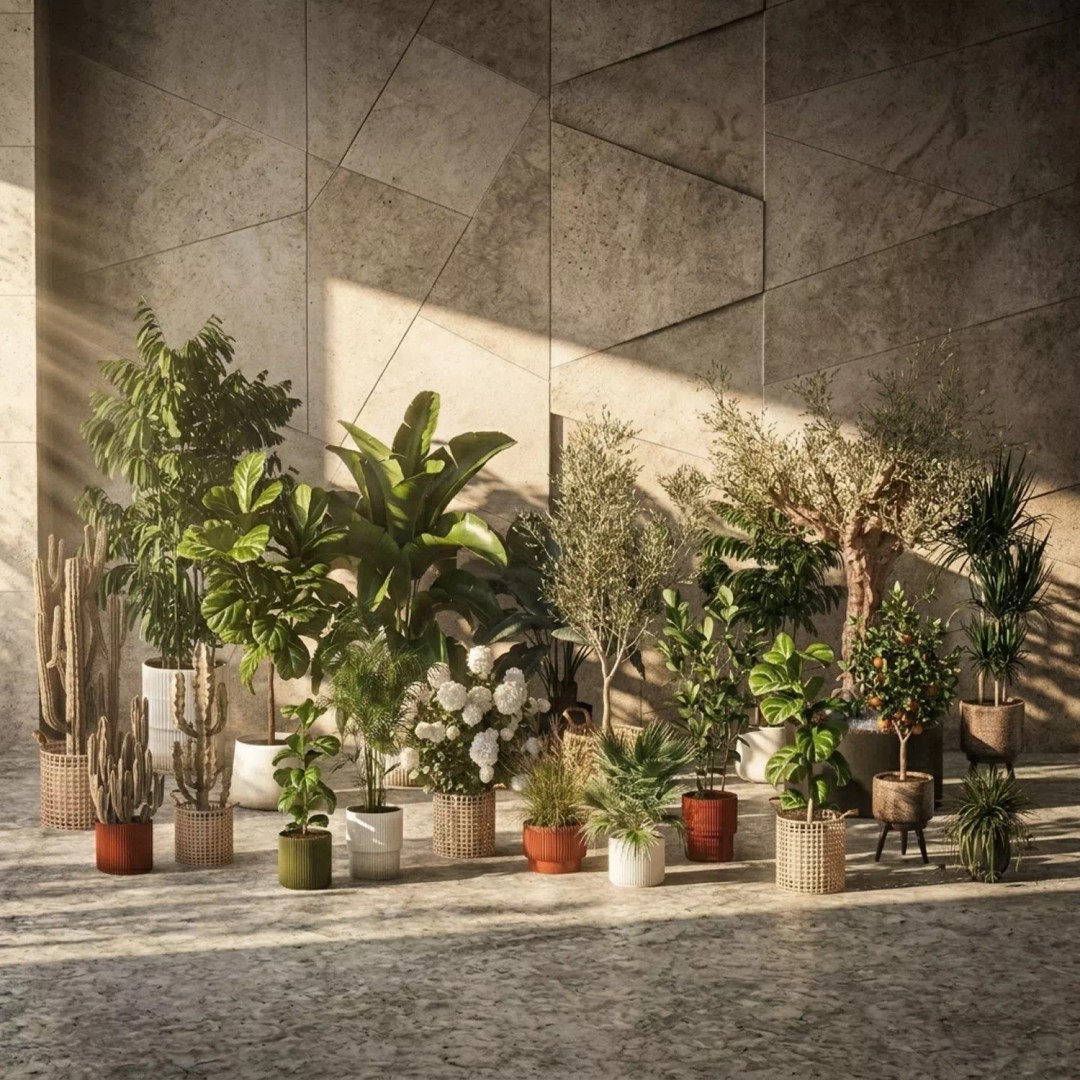 Realistic Potted Plants 3D Model – 20 Houseplants for Interior Decor, FBX - View 9