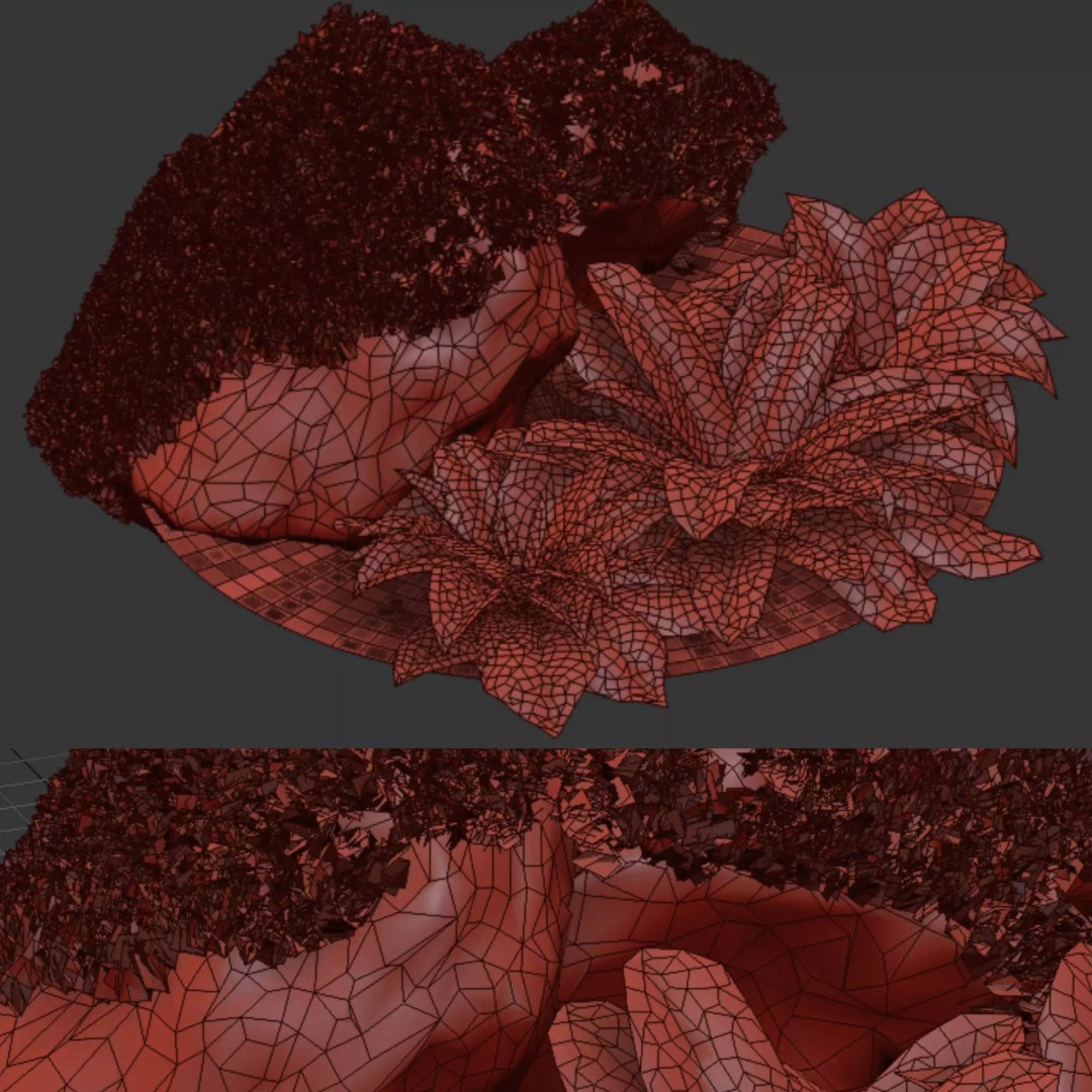Fern Plants and Mossy Rocks 3D Model – Realistic Garden Asset, FBX - View 7