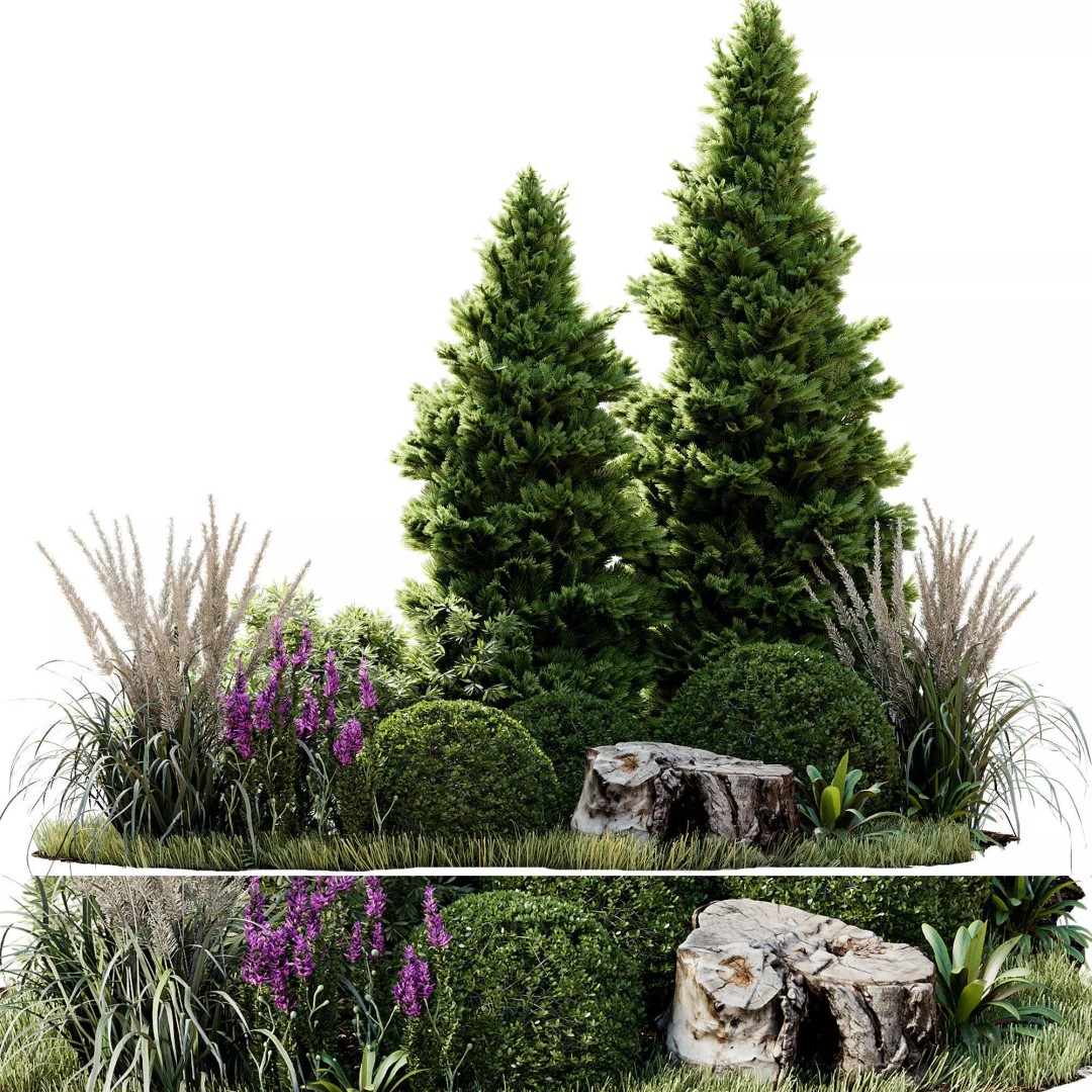 Outdoor Plant 34 3D Model – High Poly Vegetation Asset, PBR, OBJ - View 2
