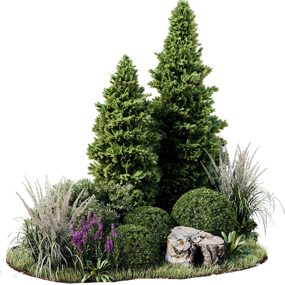 Outdoor Plant 34 3D Model – High Poly Vegetation Asset, PBR, OBJ - View 3