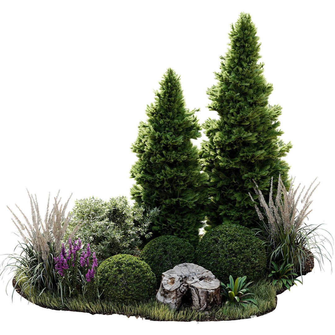 Outdoor Plant 34 3D Model – High Poly Vegetation Asset, PBR, OBJ - View 4