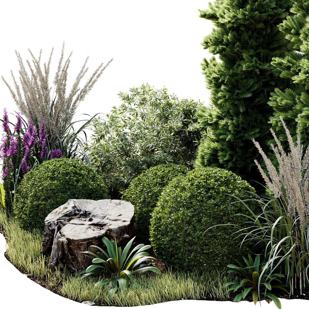 Outdoor Plant 34 3D Model – High Poly Vegetation Asset, PBR, OBJ - View 6