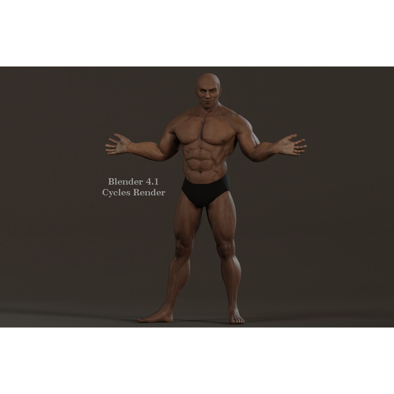 Male Base Muscle Rig - Low-Poly Game-Ready 3D Model - View 11