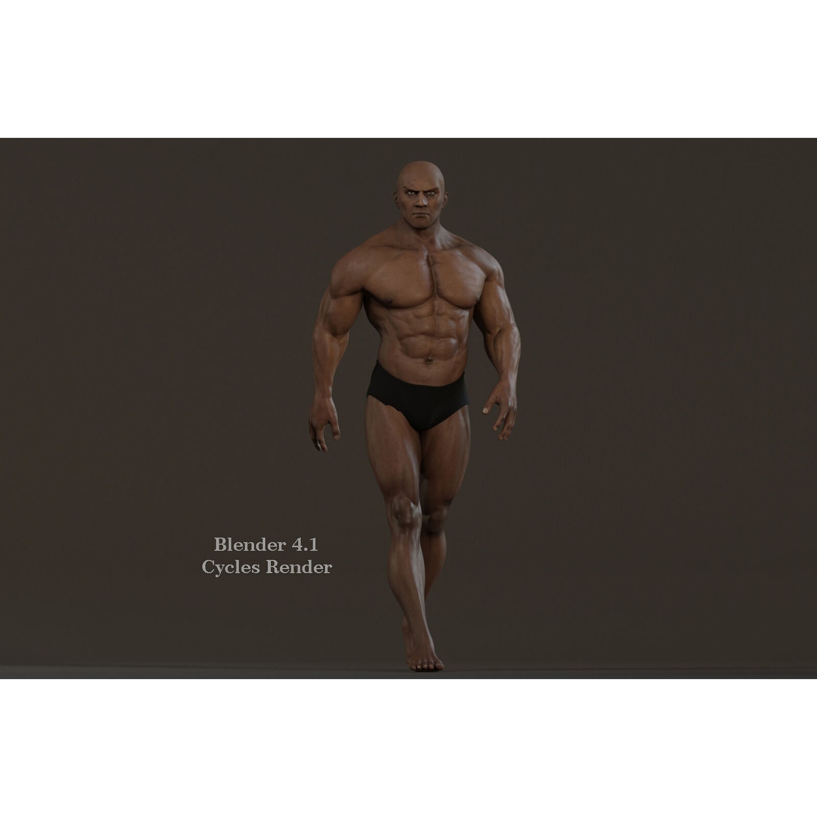 Male Base Muscle Rig - Low-Poly Game-Ready 3D Model - View 12