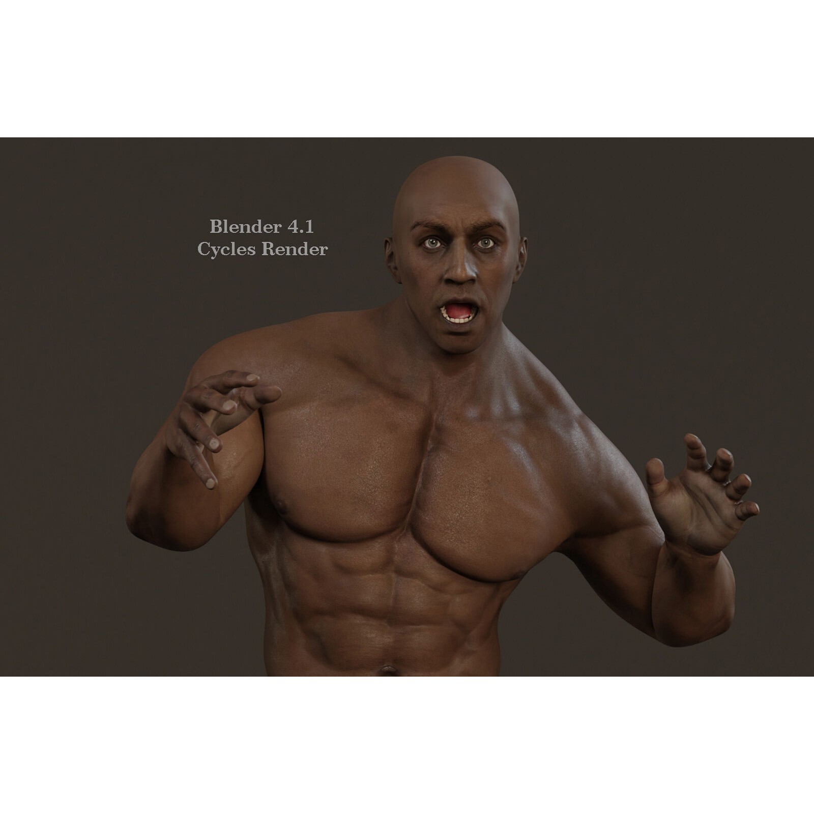 Male Base Muscle Rig - Low-Poly Game-Ready 3D Model - View 14