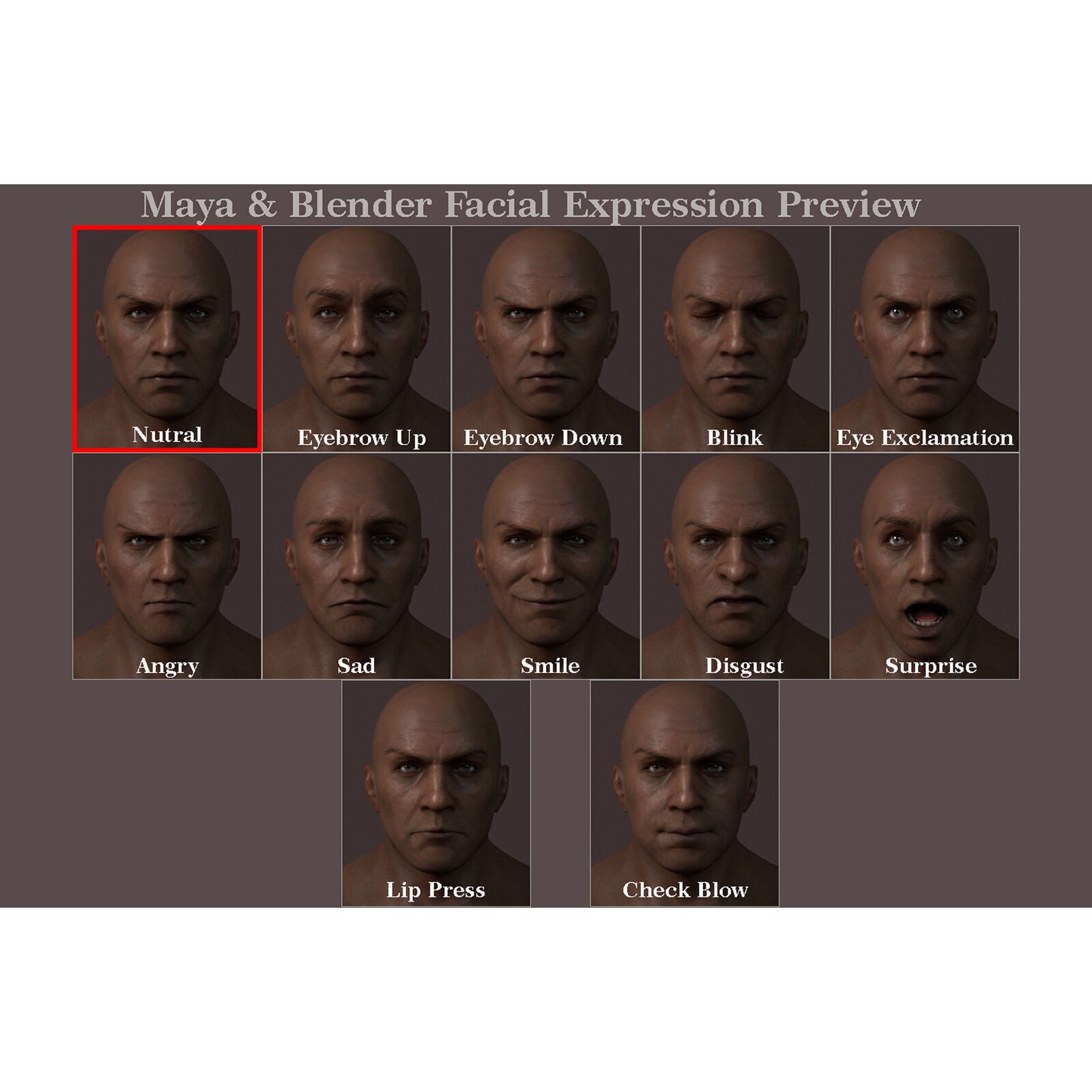 Male Base Muscle Rig - Low-Poly Game-Ready 3D Model - View 16