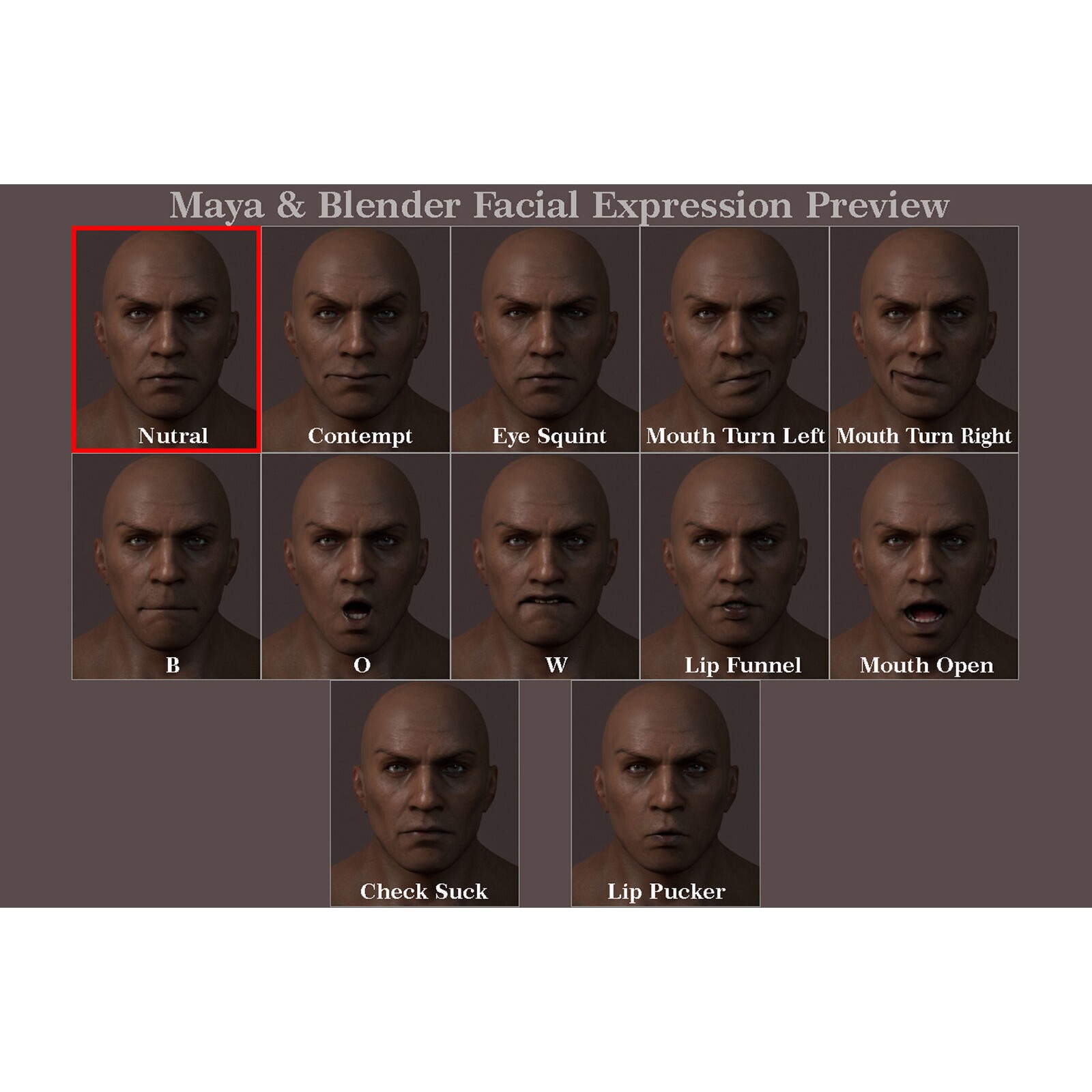 Male Base Muscle Rig - Low-Poly Game-Ready 3D Model - View 17