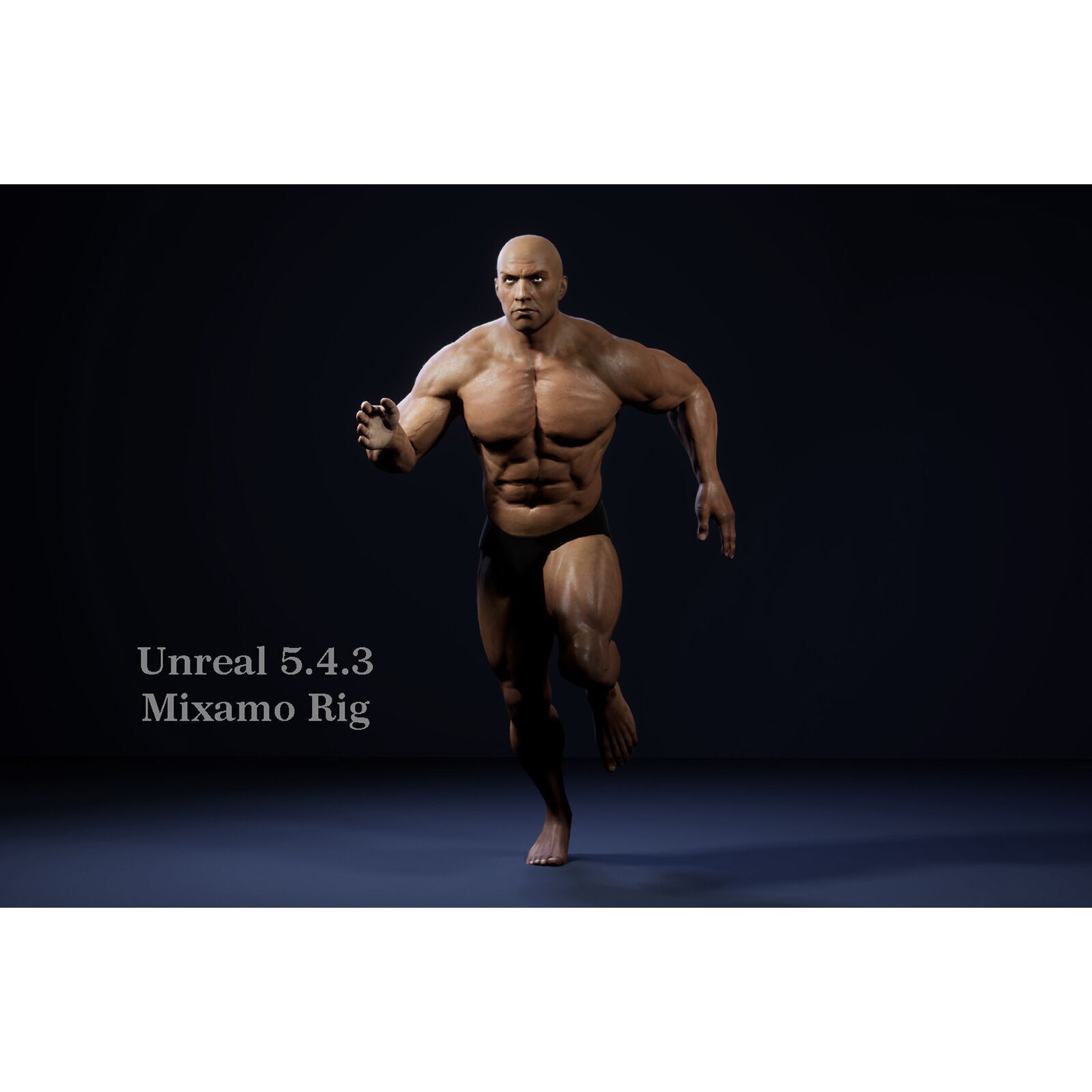 Male Base Muscle Rig - Low-Poly Game-Ready 3D Model - View 18