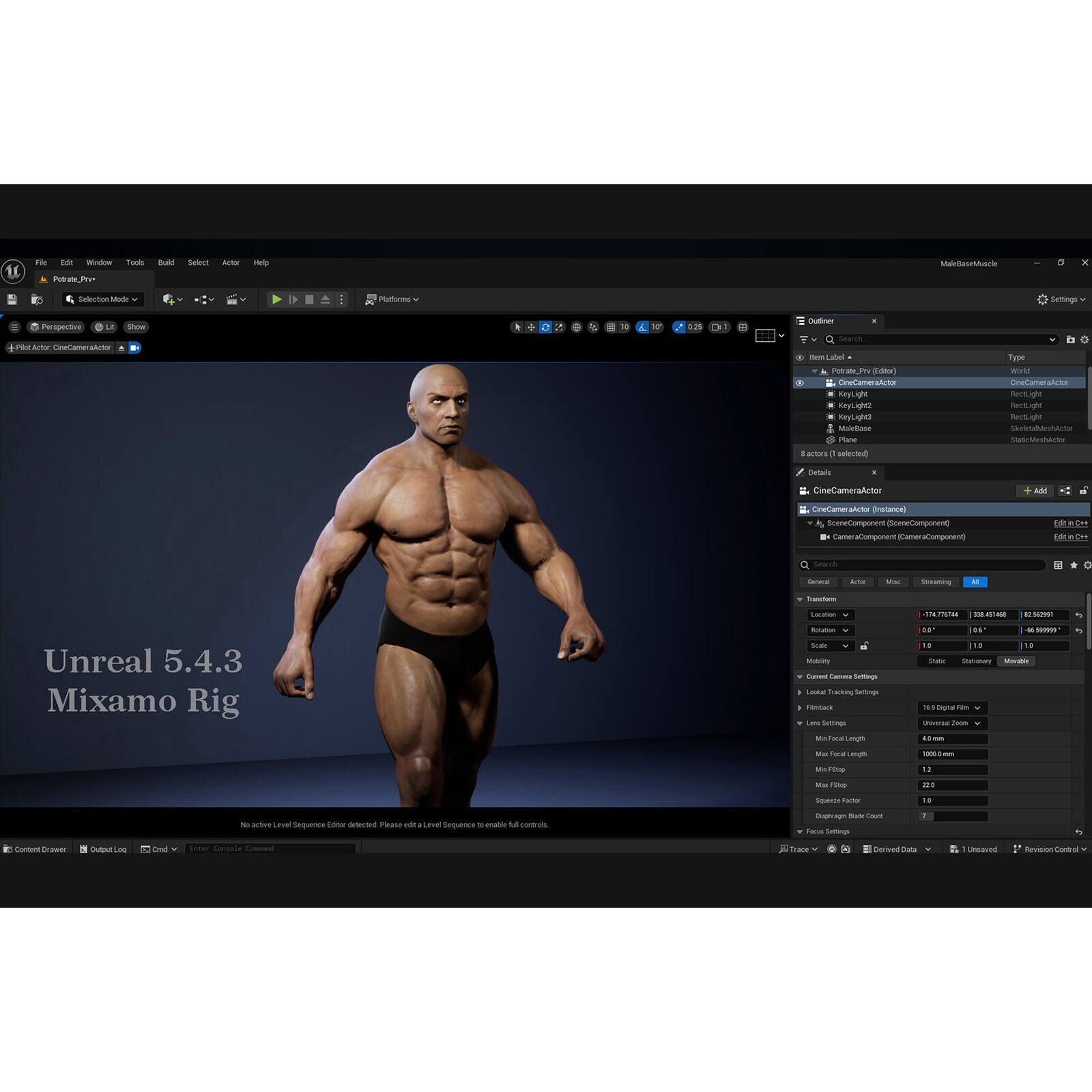Male Base Muscle Rig - Low-Poly Game-Ready 3D Model - View 19
