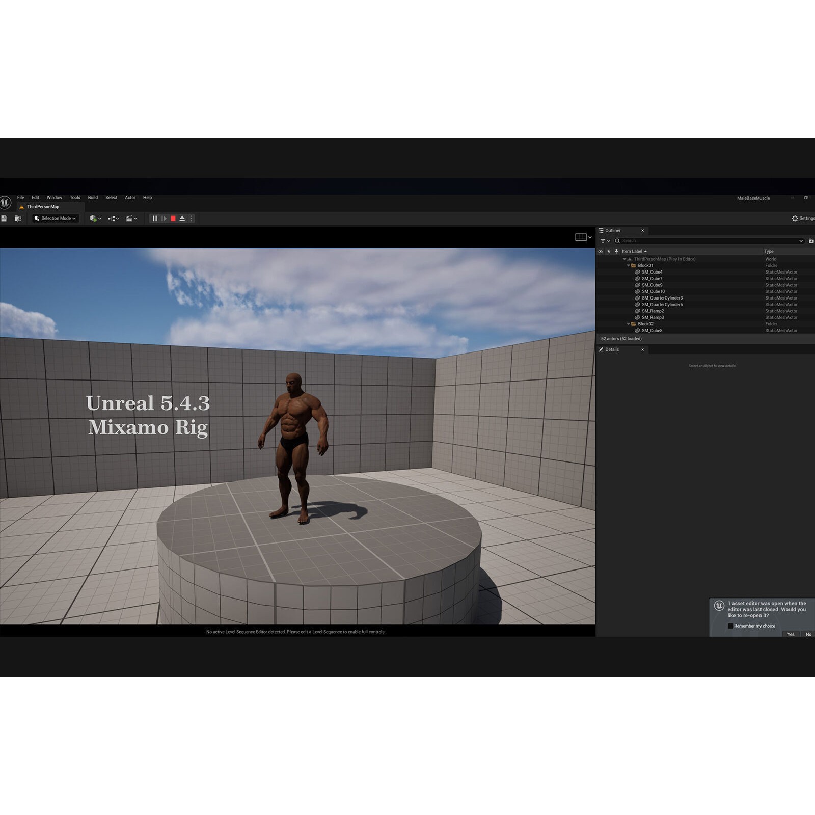 Male Base Muscle Rig - Low-Poly Game-Ready 3D Model - View 20