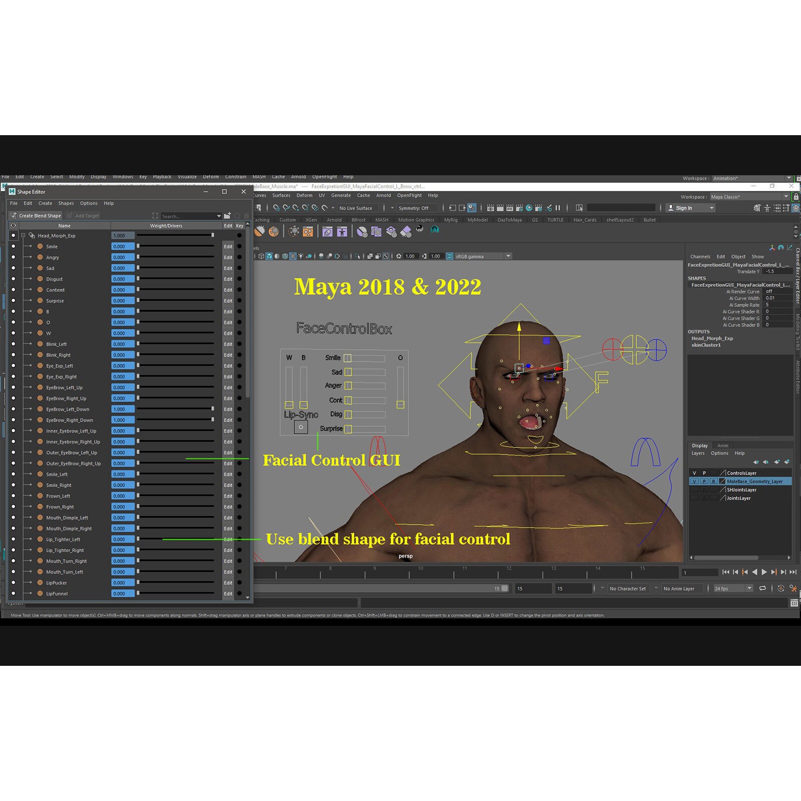 Male Base Muscle Rig - Low-Poly Game-Ready 3D Model - View 26