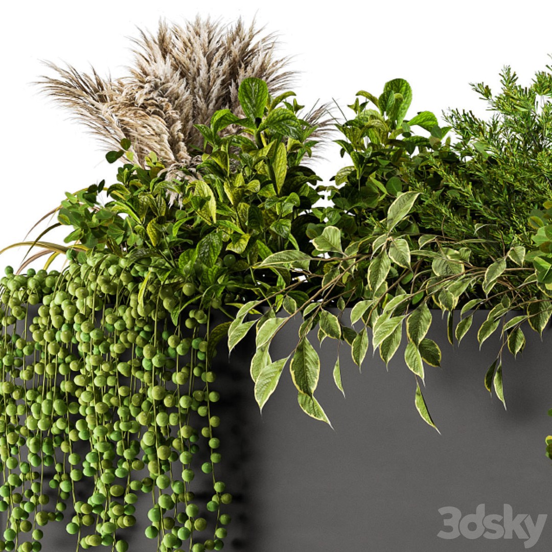 Plant Box on Wall 3D Model – Decorative Planter, FBX, OBJ Formats - View 4