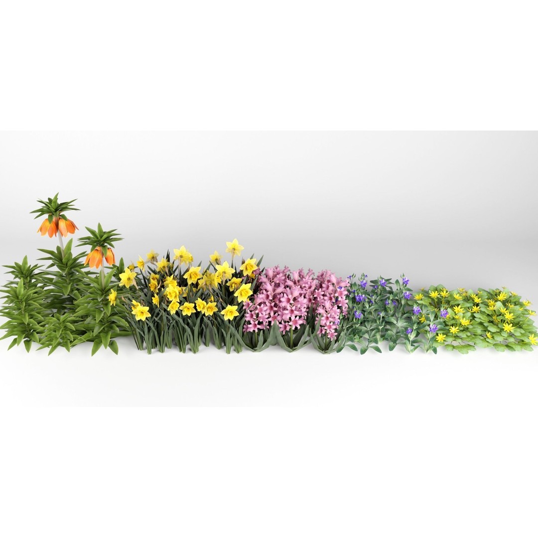 Spring Garden Flowers 3D Model – Low Poly Collection for Unity