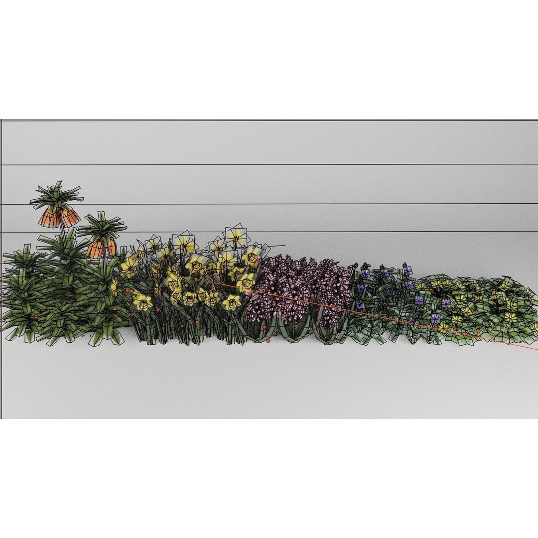 Spring Garden Flowers 3D Model – Low Poly Collection for Unity - View 3