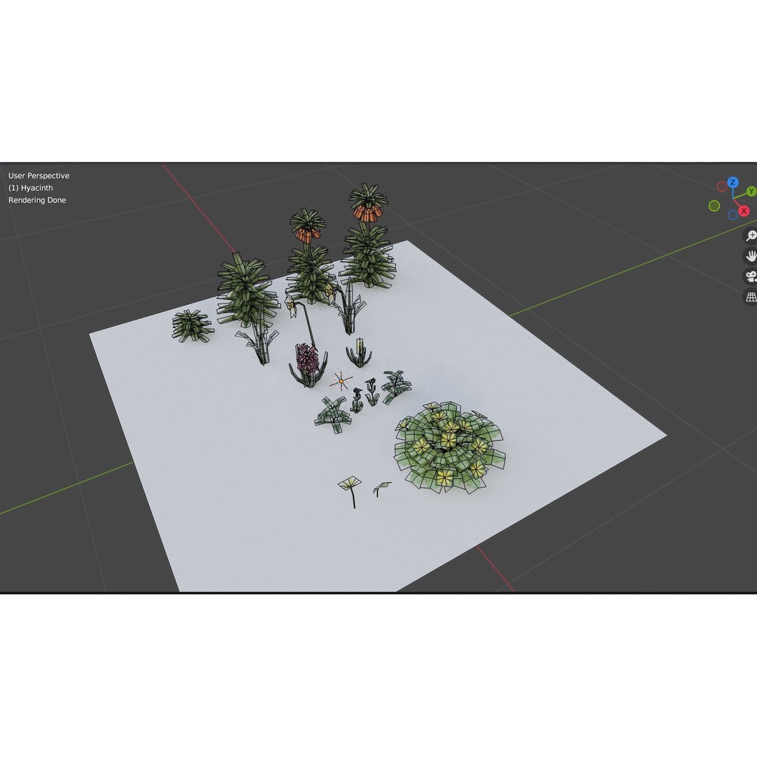 Spring Garden Flowers 3D Model – Low Poly Collection for Unity - View 6