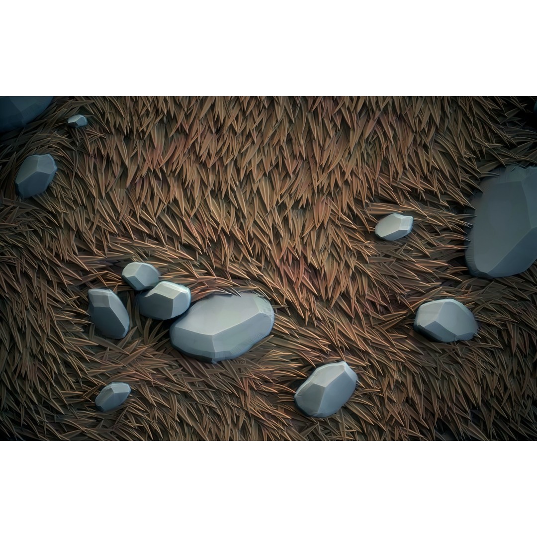Grass Green Plain 3D Model – Anime Stylized Texture, PBR Formats - View 10