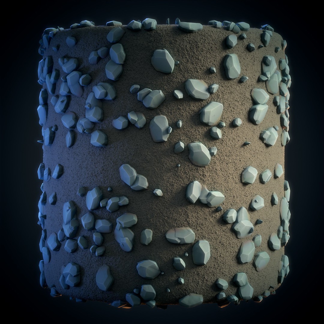 Grass Green Plain 3D Model – Anime Stylized Texture, PBR Formats - View 4