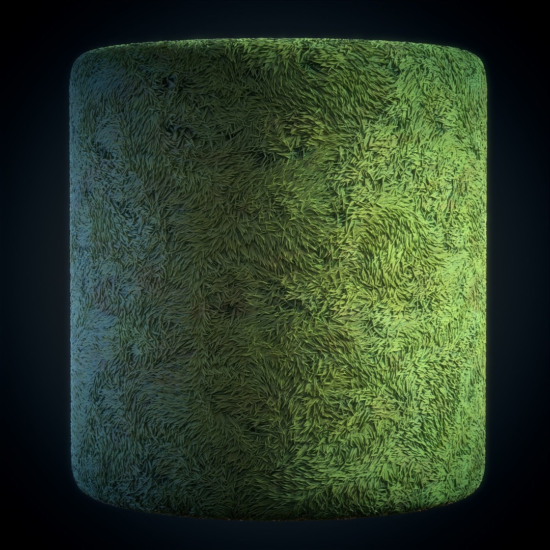 Grass Green Plain 3D Model – Anime Stylized Texture, PBR Formats - View 5