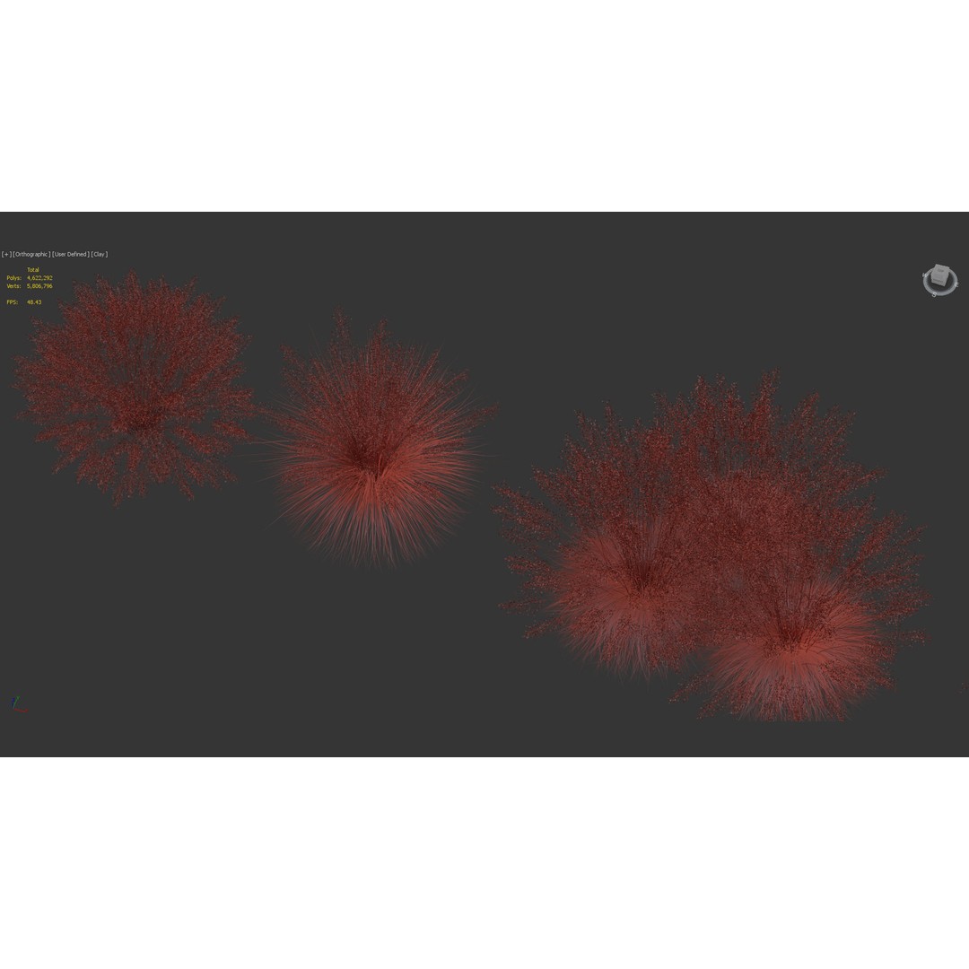 Muhly Grass 3D Model – Realistic Botanical Asset, FBX & OBJ Formats - View 13