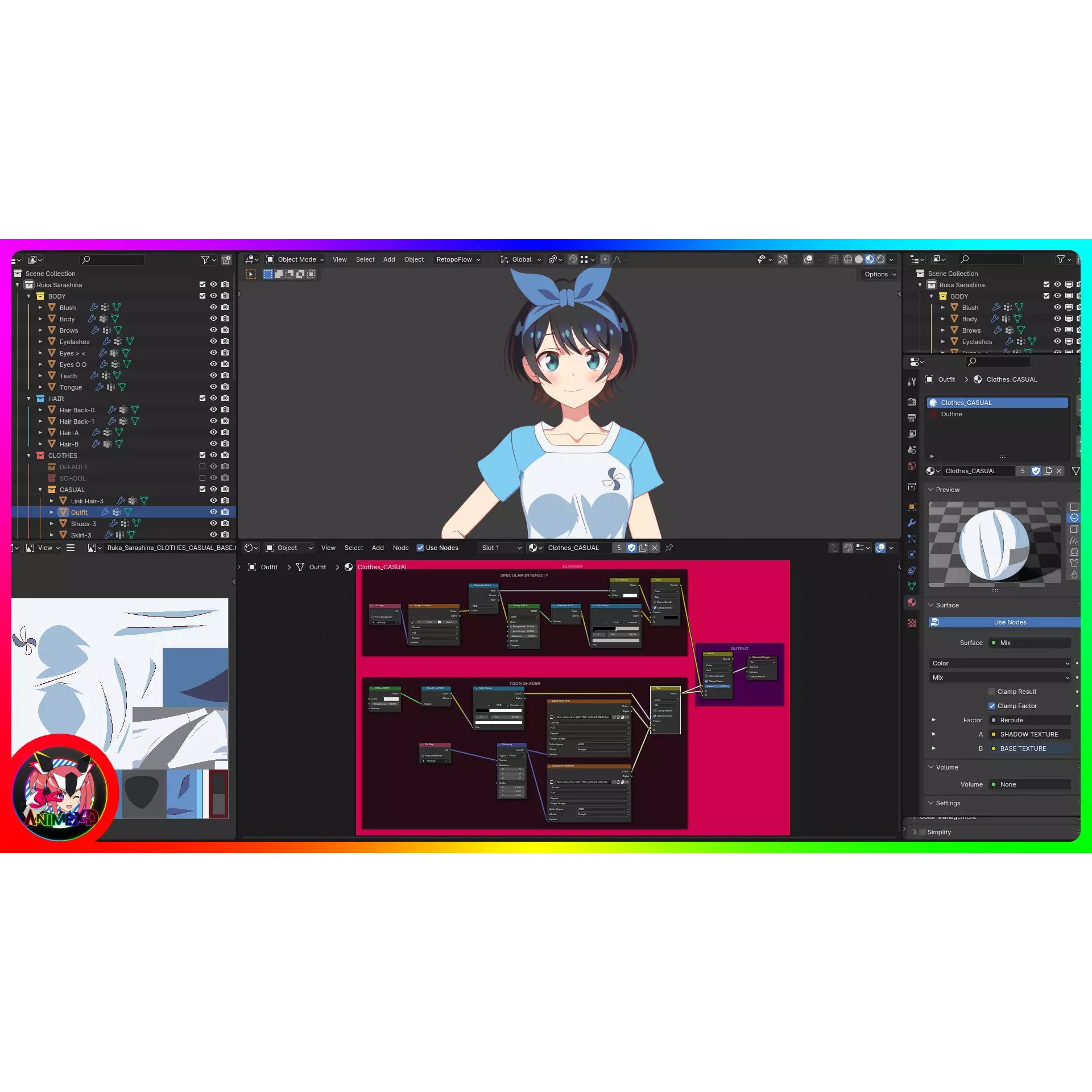 Ruka Sarashina - Rigged 3D Model