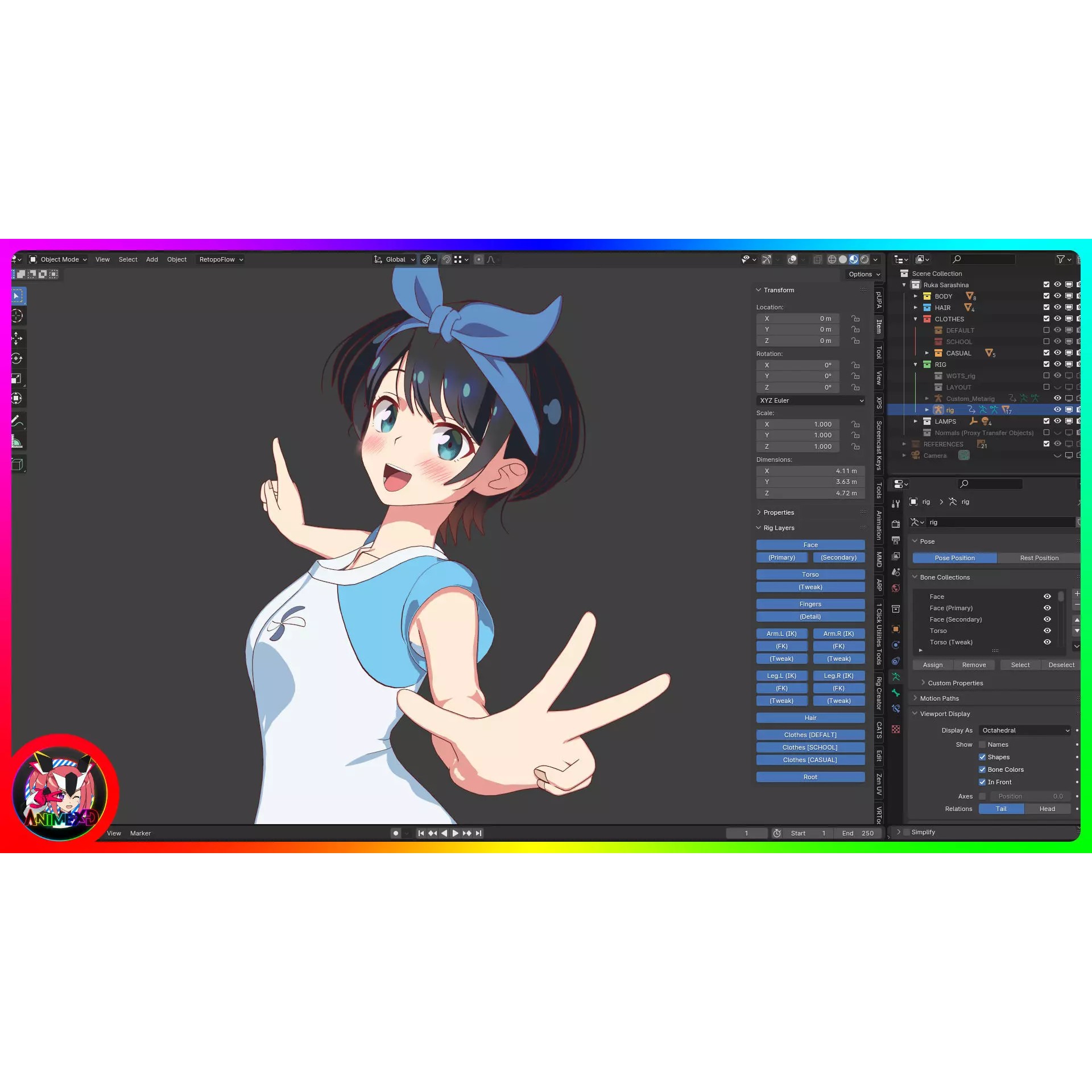 Ruka Sarashina - Rigged 3D Model - View 10