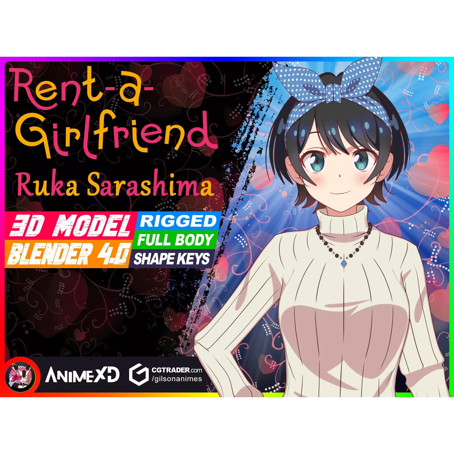 Ruka Sarashina - Rigged 3D Model - View 2