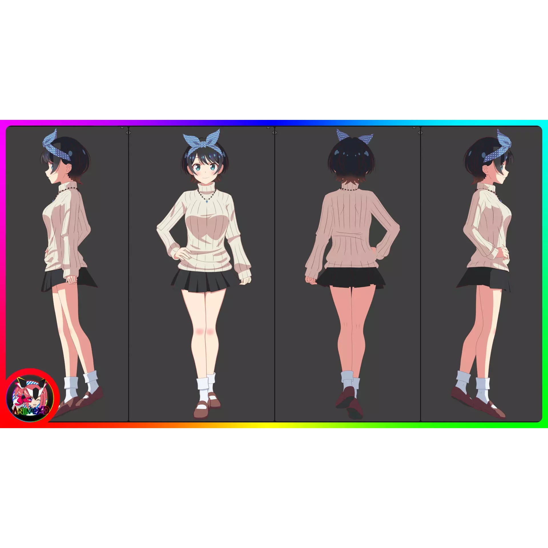 Ruka Sarashina - Rigged 3D Model - View 4